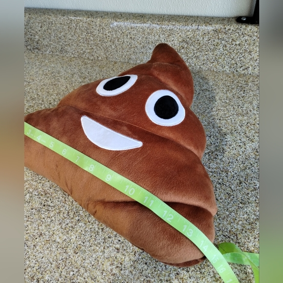 Smiling Pile of Poo Emoji Pillow Throw Accent Brown Stuffed Animal Kids Teen - Picture 10 of 10